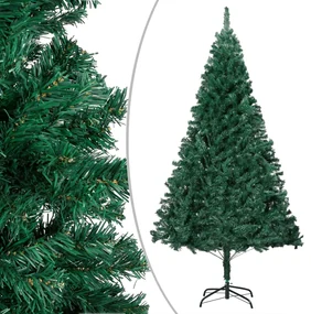 vidaXL Kunstkerstboom met LED's en kerstballen 180 cm PVC groen
