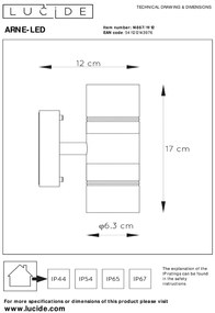 Lucide Arne-LED wandspot 10W 17x12cm chroom mat