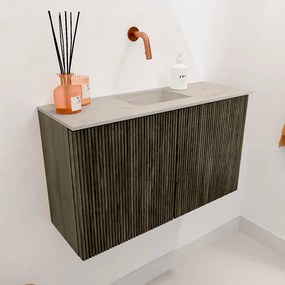 Mondiaz Joya DLux 70cm toiletmeubel shadow met wastafel faye midden zonder kraangat opalo
