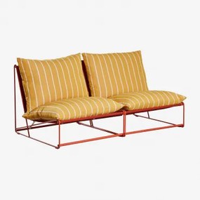 Amaro 2-delige Modulaire Tuinbank Honing Geel - Rood – Klei - Sklum