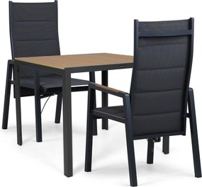 Tuinset 2 personen 909 cm Aluminium Grijs Lifestyle Garden Furniture Essence/Creta