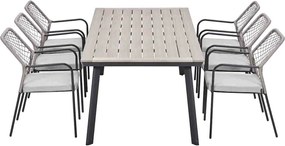 Garden Impressions Ross tuinset sand 7-delig - Penedo tuintafel 230x100 cm
