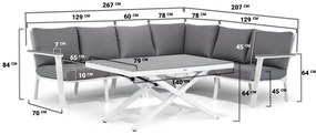 Hoek loungeset 6 personen Aluminium Wit  Lifestyle Garden Furniture Palazzo