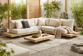 Hoek loungeset 5 personen Teak Taupe  Santika Furniture Santika