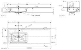 Fontana Astro badmeubel ribbelfront 120cm met wastafel links zonder kraangat zwart mat