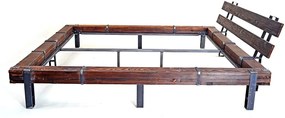 CHYRKA® Meubelen massief houten bed LL balkbed LEMBERG tweepersoonsbed loft vintage industrieel design handgemaakt hout metaal