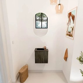 Mondiaz Joya DLux 40cm toiletmeubel shadow met wastafel faye links 1 kraangat lava