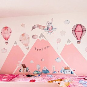 INSPIO Zelfklevende roze ballonnen met een naam van een kind