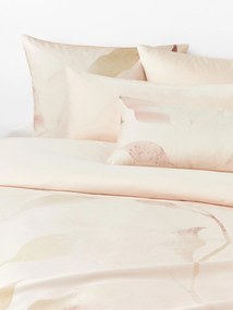 Katoensatijnen dekbedovertrek Marino met bloemenprint