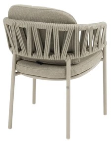 Taste by 4 Seasons Calma tuinset latte met Sarah tafel 120 cm Tuinstoel   taupe weerbestendig