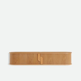 TV-meubel om te hangen, van eikenfineer, 2 schuifdeuren, B 160 cm, MARCELINO