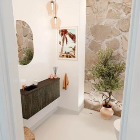Mondiaz Joya 100cm toiletmeubel ronding rechts shadow met wastafel faye links 1 kraangat urban