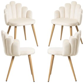 Set 4 Fluwelen Handstoelen