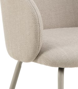 CLARA Beige (Basel 24 stof)/beige poten - MODERNE GESTOFFEERDE KUIPSTOEL VOOR WOONKAMER/EETKAMER/KANTOOR LOFT