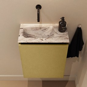 Mondiaz Ture DLux toiletmeubel 40cm oro met wastafel glace links zonder kraangat