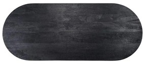 Richmond Interiors Hudson Ovale Eettafel Zwart Hout 200 Cm - 200 X 100cm.