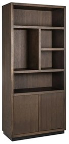 Richmond Interiors Oakura Brown Boekenkast Bruin Eiken Rechts - 100x45x220cm.