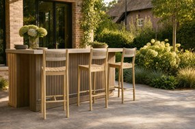 Barstoel Teak Old teak greywash Santika Suka