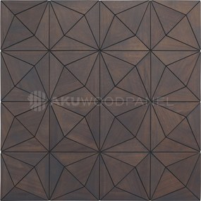 Decopaneel 60 cm x 60 cm Walnoot hout - Nolan Rose Black - 3D Wandpaneel - Wanddeco