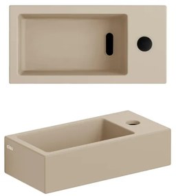 Clou Flush 3 fontein 36x18cm met kraangat rechts mat mosterd keram CL/03.34030