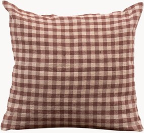 Linnen kussenhoes Chocolate Gingham