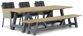 Tuinset 6 personen 260 cm Wicker Grijs Garden Collections Oxbow/Trente