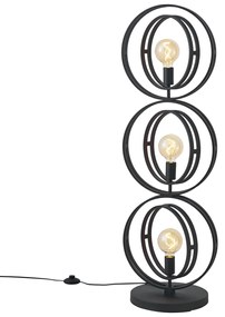 Moderne vloerlamp zwart 3-lichts - Indu