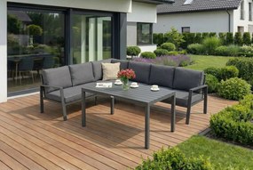 Tuinhoek met tafel Zakintos Comida 5 antraciet Garden Point