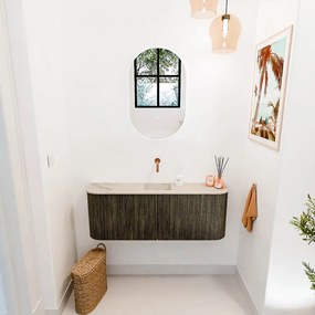Mondiaz Joya DLux 115cm toiletmeubel ronding links/rechts shadow met wastafel faye midden zonder kraangat frappe