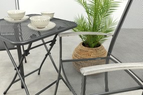 Balero stapelbare balkonset 3-delig strekmetaal 60x60 cm. - Antraciet