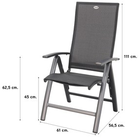 Hartman Valentino/President 160 cm. verstelbare tuinset - 5-delig