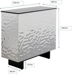 Kare Design Caldera Chroom Design Thuisbar - 120x48x105cm.