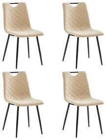 vidaXL Eetkamerstoelen 4 st kunstleer crème