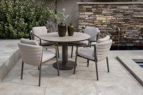 Taste by 4 Seasons Sarah tuintafel terre met keramisch geprint blad Ø 120 cm Tuintafel   bruin weerbestendig