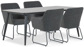 Tuinset 4 personen 180 cm Outdoor textiel Grijs Lifestyle Garden Furniture Lugo/Vienna
