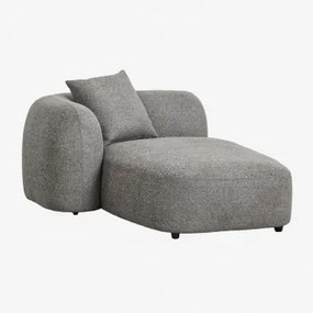 Linker Chaise Longue Voor Modulaire Bank In Chenille Coco Granietgrijs Dik Chenilledoek - Sklum