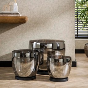 Lage Vloerlamp Grijs Rookglas 29 Cm