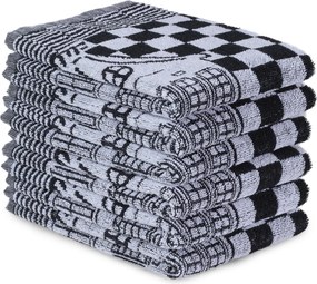 Keukendoek herenhuis – 6 stuks – 50×50 – zwart