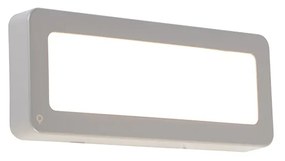 Moderne rechthoekige buitenwandlamp grijs incl. LED - Prim