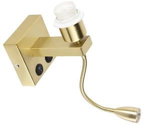 Moderne wandlamp messing met flexarm - Brescia Combi