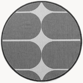 Rond in- & outdoor laagpolig vloerkleed Duet Bowen, omkeerbaar