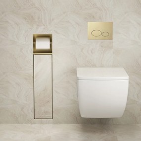 Mueller Gold inbouw toiletrol en borstelhouder betegelbaar messing geborsteld