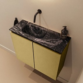 Mondiaz Ture DLux toiletmeubel 60cm oro met wastafel lava links zonder kraangat