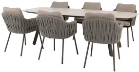 Taste by 4 Seasons Cannes tuinset terre met Manolo tafel 240 cm bruin weerbestendig