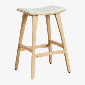 Lorete 65cm Hoge Kruk In Hout En Kunstleer Natuurlijk Hout - Sklum