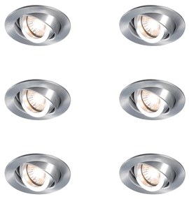 Set van 6 Moderne inbouwspot kantelbaar - Club GU10 Binnenverlichting Lamp