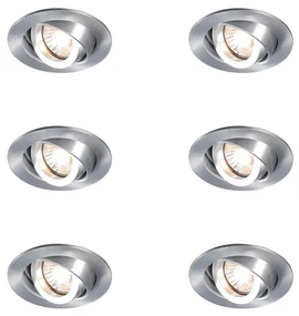 Set van 6 Moderne inbouwspot kantelbaar - Club GU10 Binnenverlichting Lamp