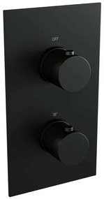 Brauer Black Edition inbouwthermostaat - inbouwdeel - 2 gladde knoppen - mat zwart 5-S-5100