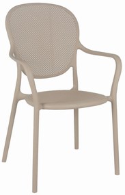 VERANO Beige - MODERNE STOEL VOOR KEUKEN, TERRAS (STAPELBAAR)