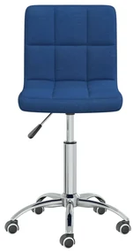 vidaXL Eetkamerstoel draaibaar stof blauw